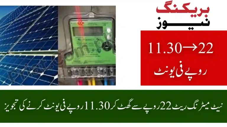 Pakistan Solar Buyback Rate Cut 2025 Rs11 30 Unit