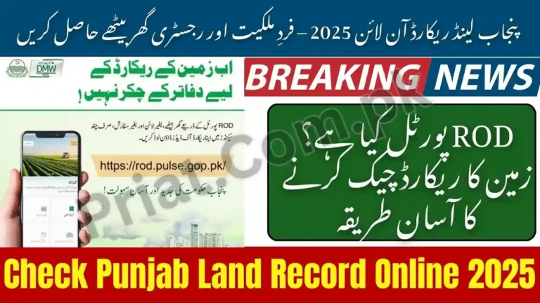 Check Punjab Land Record Online 2025