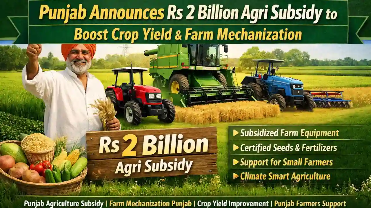 Punjab Announces Rs 2 Billion Agri Subsidy to Boost Crop Yield & Farm Mechanization