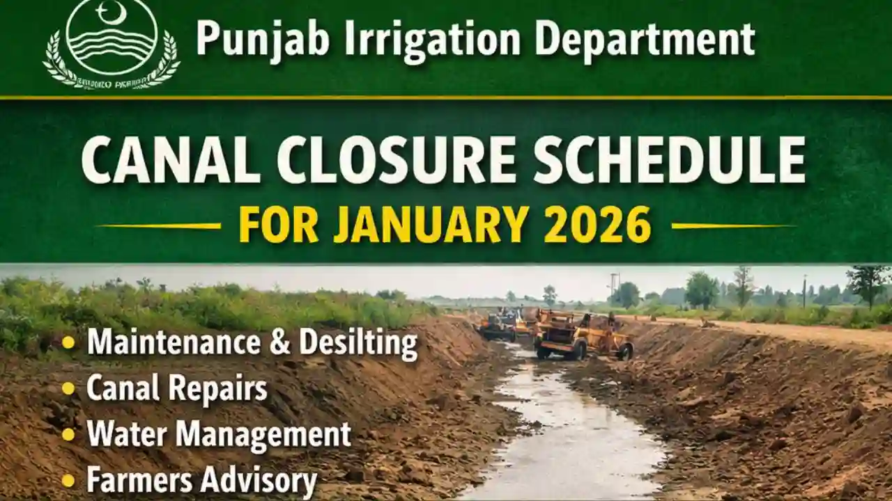 Punjab Canal Closure Schedule 2026 – Tarbela and Mangla Command Canals
