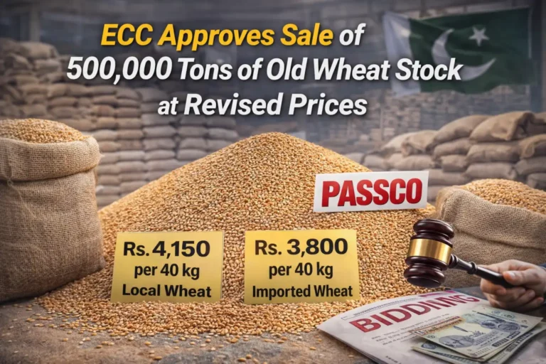 ECC Approves Sale of 500,000 Tons of Old Wheat Stock at Revised Prices
