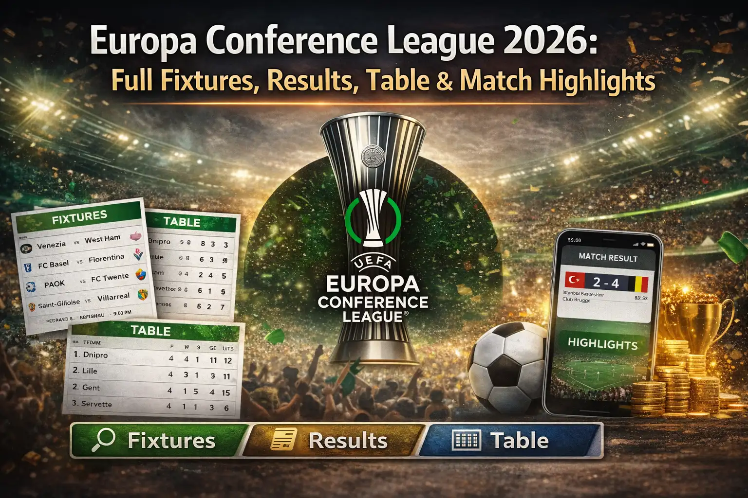 Europa Conference League 2026 Full Fixtures, Results, Table & Match Highlights