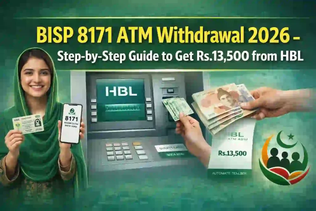 BISP 8171 ATM Withdrawal 2026 – Step-by-Step Guide to Get Rs.13,500 from HBL
